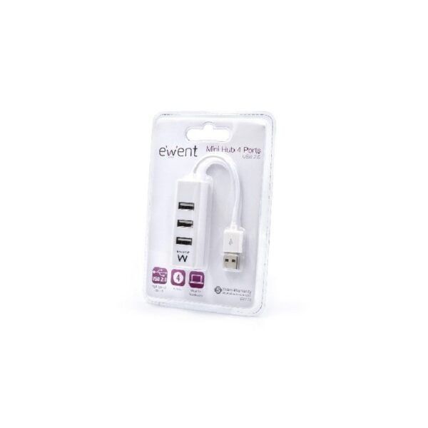 HUB MINI EWENT USB 2.0 4 PORTAS BRANCO - Image 2