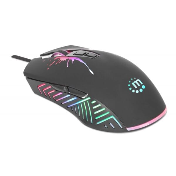 MOUSE MANHATTAN USB 7200 DPI RGB LED GAMING PRETO