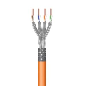 CABO DE REDE 100M EWENT CAT7 S/FTP AWG23/1 LARANJA