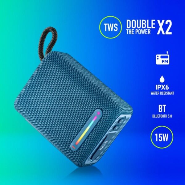 COLUNA SOM NGS BT USB/FM 15W ROLLER FURIA 1 AZUL