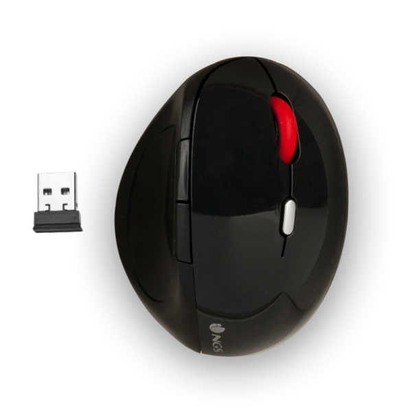 MOUSE NGS ERGONOMICO WIRELESS GLOSSY BLACK EVOERGO