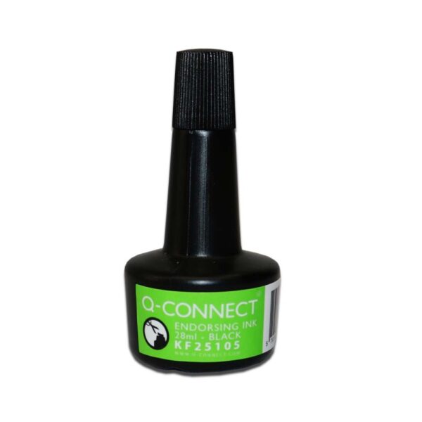 .ME TINTA Q-CONNECT P/ALMOFADA CARIMBO PRETA 28ML (1/10)