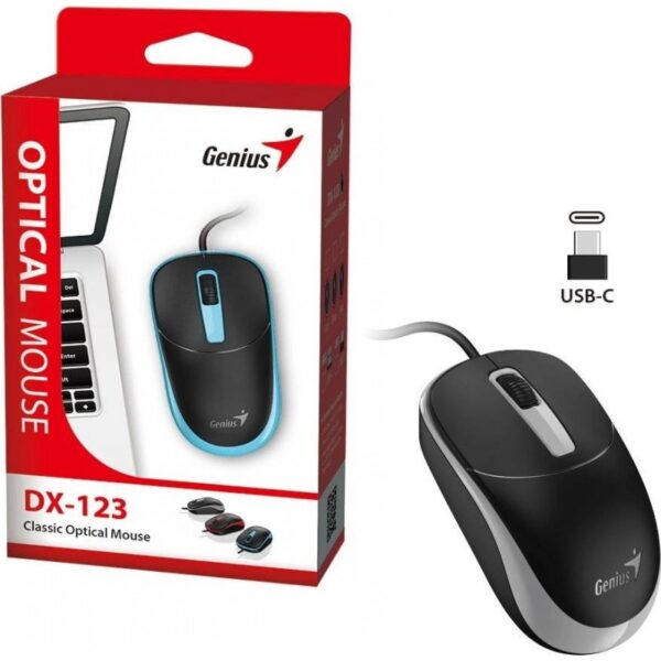 MOUSE GENIUS USB-C DX-123 CINZENTO